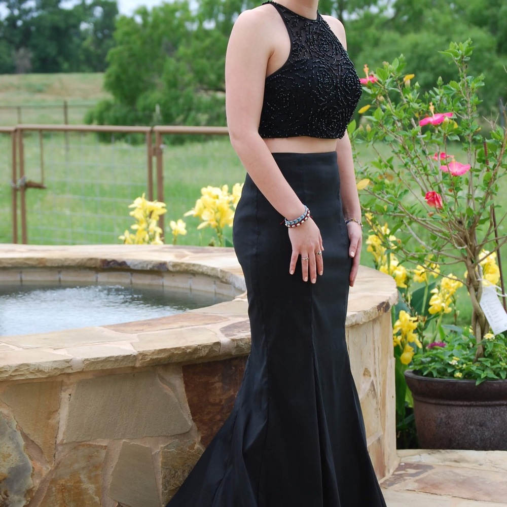 Black formal or prom dress size 6 for sale.